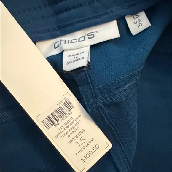 Chico’s Elegant Blue Women's Pants capri - Picture 5 of 5